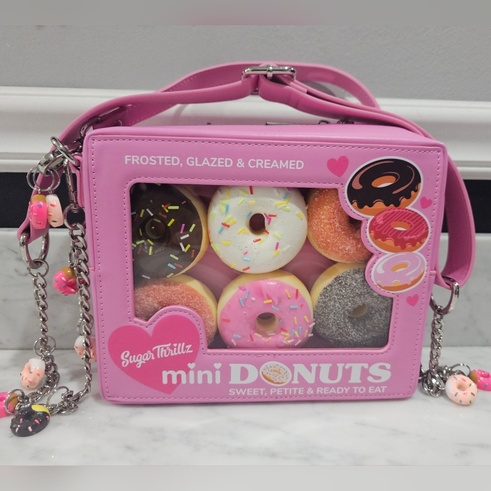 Dolls Kill Sugar Thrillz Donut Looking Like A Snack Crossbody Bag Pink Purse 💗 - Picture 9 of 16
